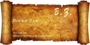 Borka Zia névjegykártya